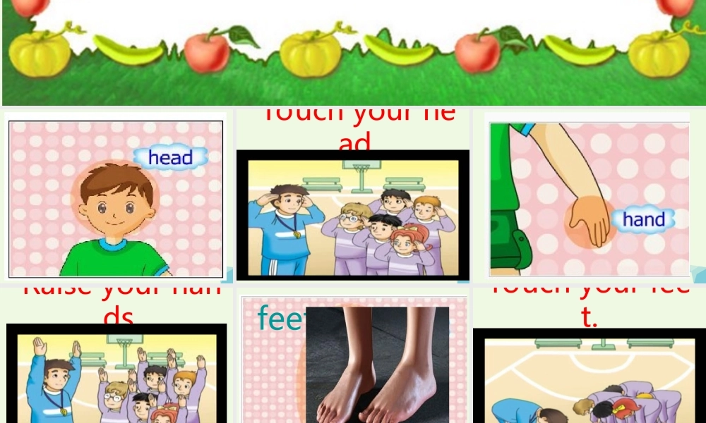 三年级英语上册 Unit 10 Touch yout head课件3 湘少版-湘少版小学三年级上册英语课件