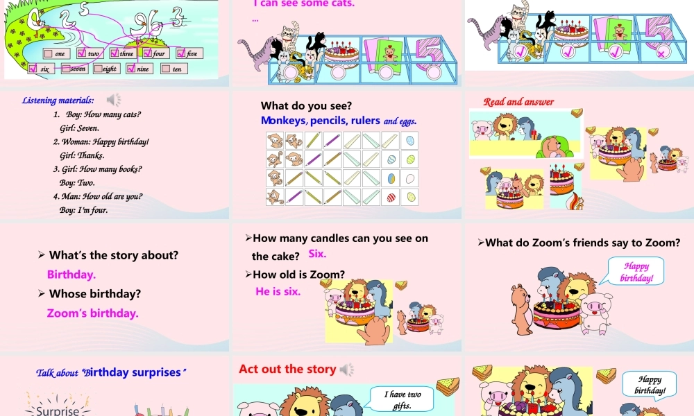 三年级英语上册 Unit 6 Happy birthday Part B 第6课时上课课件+素材 人教PEP