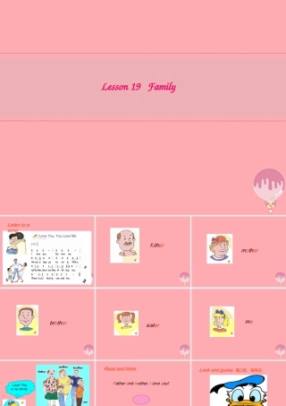 三年级英语上册 Unit 4 Family lesson19 family课件 冀教版（三起）-冀教版小学三年级上册英语课件