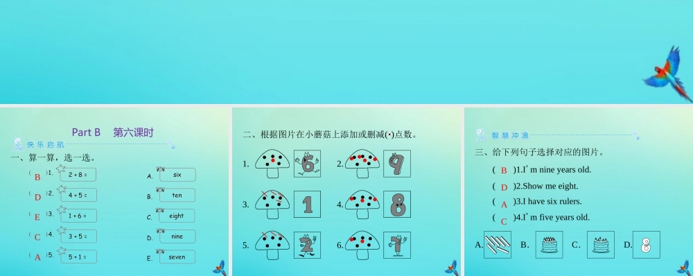 三年级英语上册 Unit 6 Happy birthday Part B（第6课时）练习课件 人教PEP版-人教PEP小学三年级上册英语课件