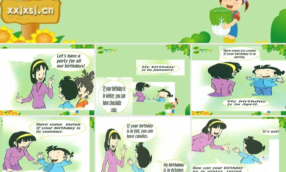 三年级英语上册  Unit 7 My Birthday  第六课时课件 人教版新起点