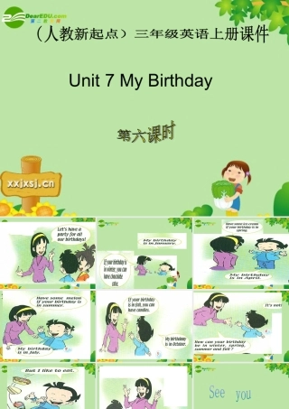 三年级英语上册  Unit 7 My Birthday  第六课时课件 人教版新起点