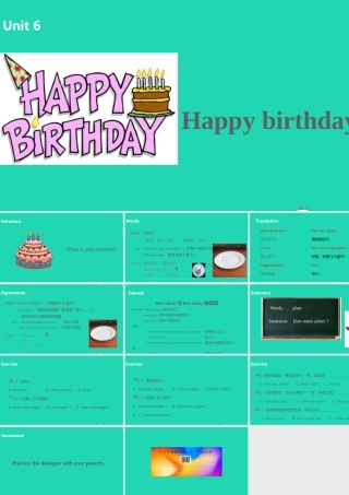 三年级英语上册 Unit 6 Happy birthday（第1课时）课件 人教PEP版-人教PEP小学三年级上册英语课件