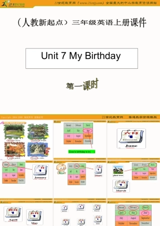 三年级英语上册  Unit 7 My Birthday  第一课时课件 人教版新起点