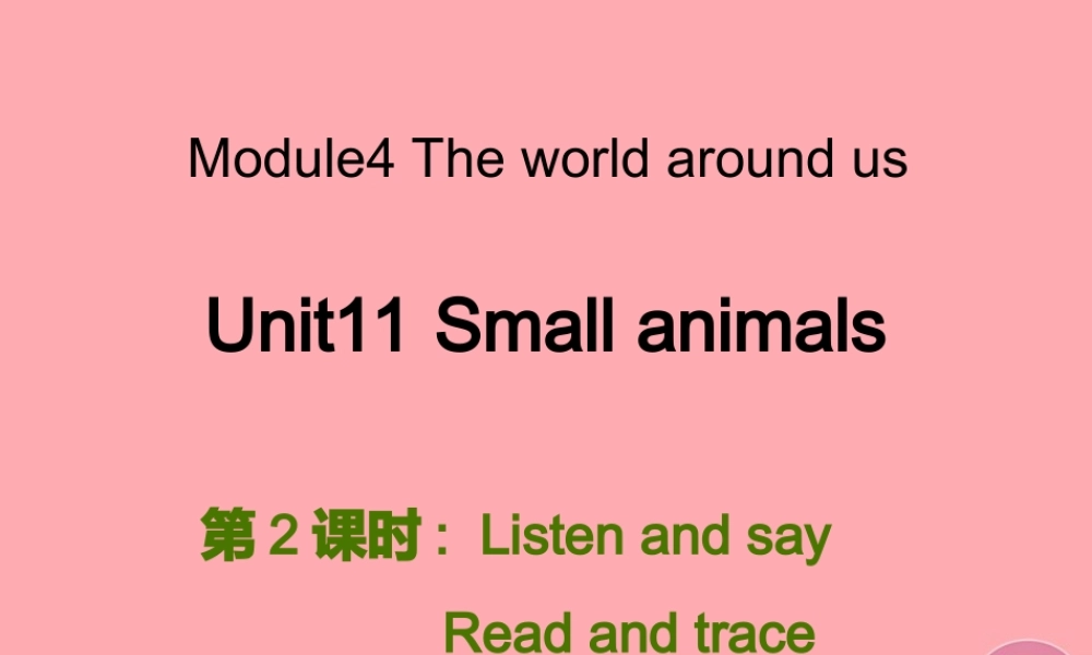 三年级英语上册 Unit 11 Small animals（第2课时）课件 牛津上海版-牛津上海版小学三年级上册英语课件