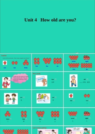 三年级英语上册 Unit 4 How old are you课件+素材 湘少版