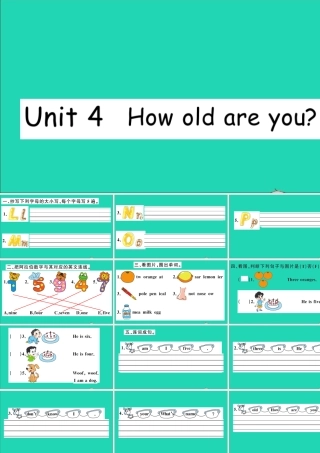 三年级英语上册 Unit 4 How old are you作业课件 湘少版-湘少版小学三年级上册英语课件