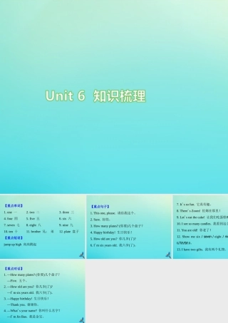 三年级英语上册 Unit 6 Happy birthday知识梳理练习课件 人教PEP版-人教PEP小学三年级上册英语课件