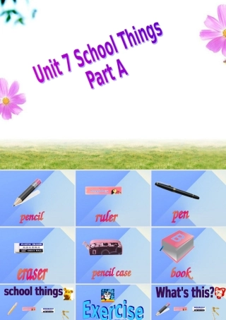 三年级英语上册 Unit 7 School things Part A课件1 （新版）闽教版-闽教版小学三年级上册英语课件
