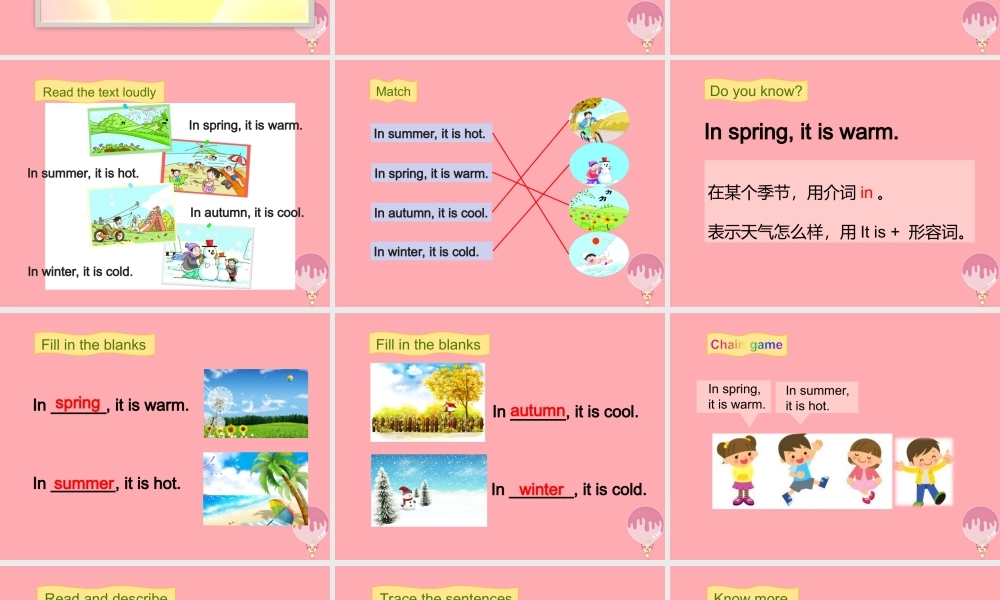 三年级英语上册 Unit 12 The four seasons（第2课时）课件 牛津上海版-牛津上海版小学三年级上册英语课件