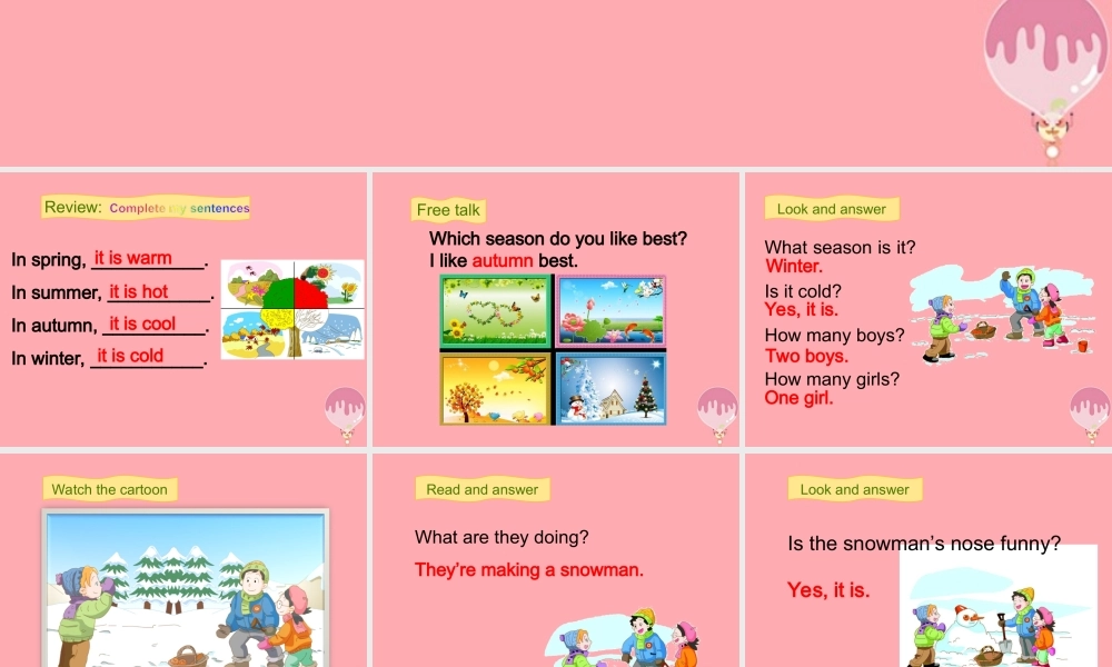 三年级英语上册 Unit 12 The four seasons（第3课时）课件 牛津上海版-牛津上海版小学三年级上册英语课件