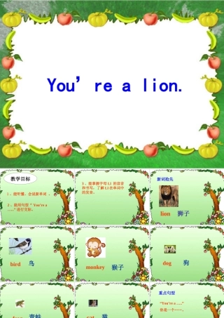 三年级英语上册 Unit 13 You are a lion课件 湘少版-湘少版小学三年级上册英语课件