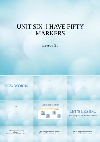 三年级英语上册 Unit 6 I have fifty markers Lesson 21课件 北京课改版-北京课改版小学三年级上册英语课件
