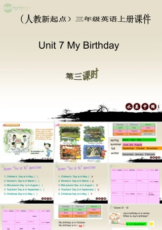 三年级英语上册 Unit 7(1) 第三课时课件 人教新起点