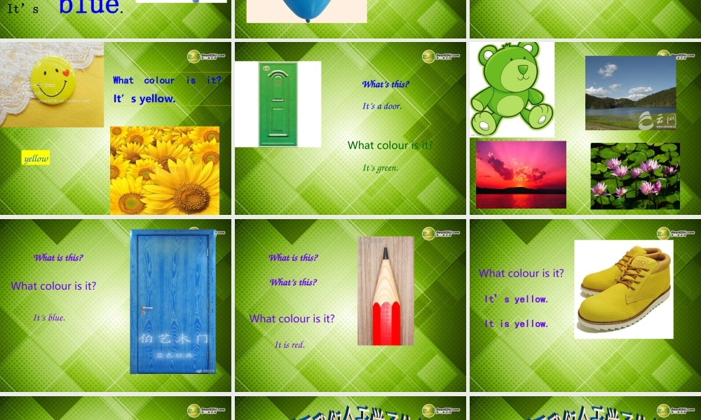 三年级英语上册 Lesson 10 Red,Yellow,Blue,Green课件 （新版）冀教版