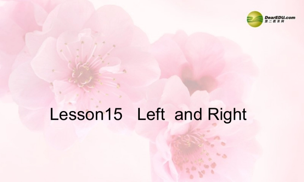 三年级英语上册 Lesson 15 Left and Right课件 （新版）冀教版