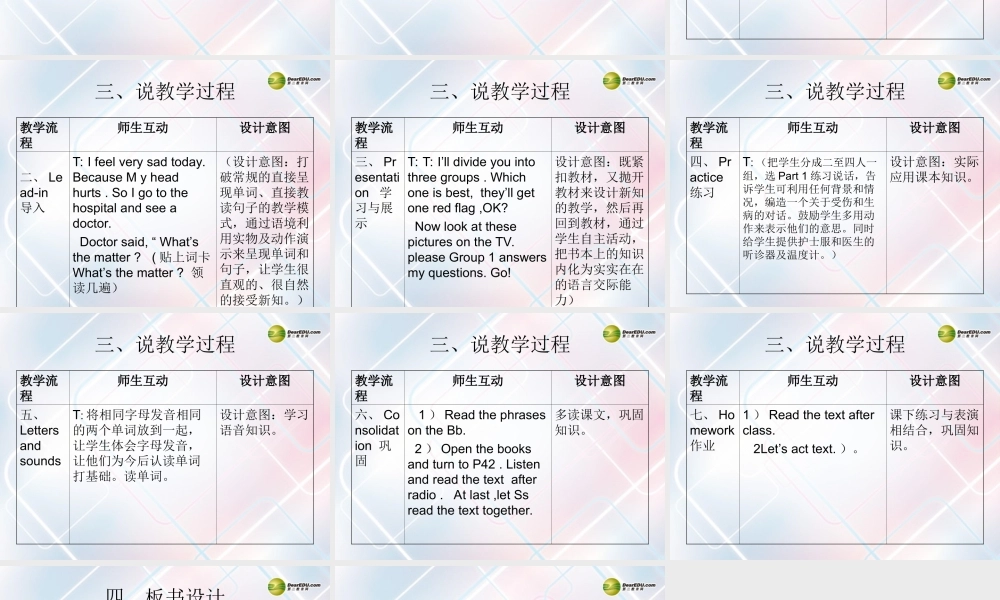 三年级英语上册 Lesson 17 Are You Okay说课课件 （新版）冀教版