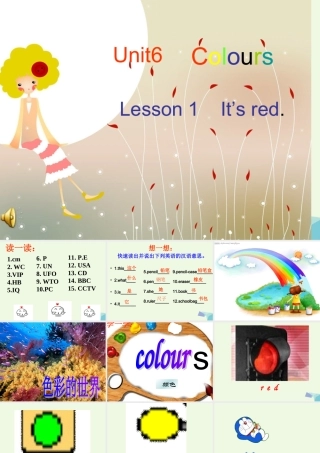 三年级英语上册 Unit 6 Lesson 1 It’s Red课件 鲁科版-鲁科版小学三年级上册英语课件