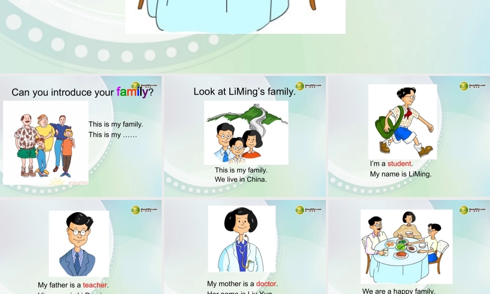 三年级英语上册 Lesson 20 Li Ming is Family课件 （新版）冀教版