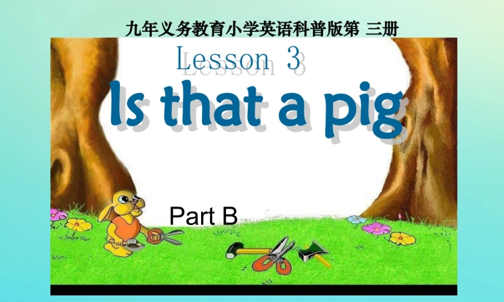 三年级英语下册 Lesson 3 Is that a pig part B同步课件 科普版-人教版小学三年级下册英语课件
