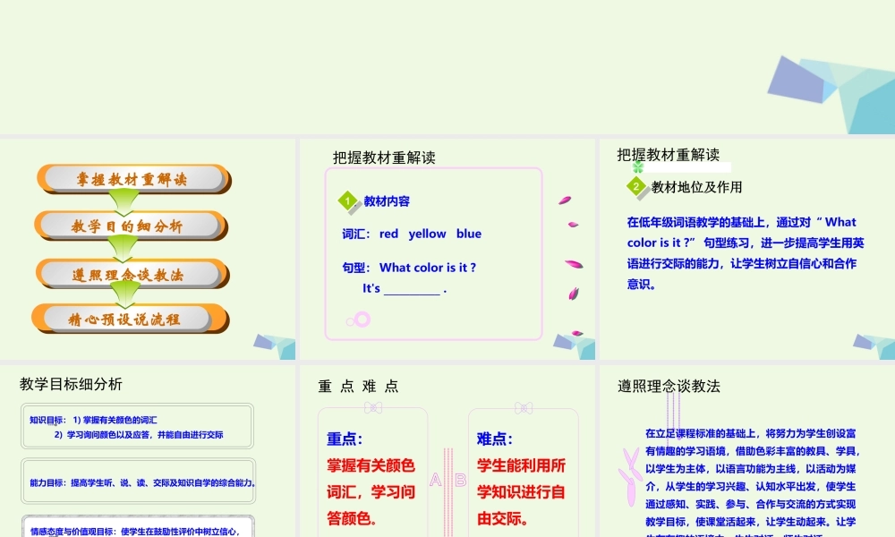 三年级英语上册 Unit 6 Lesson 1 It’s Red课件3 鲁科版-鲁科版小学三年级上册英语课件
