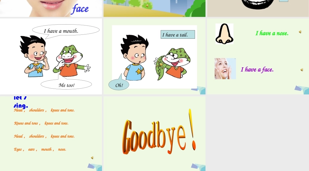 三年级英语上册 Unit 4 Lesson 2 I have a face课件1 鲁科版-鲁科版小学三年级上册英语课件