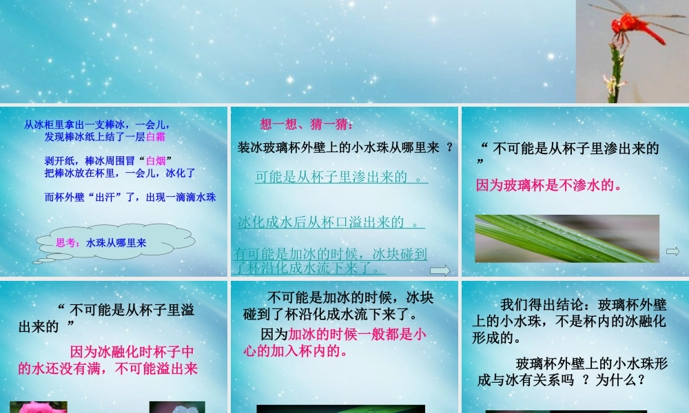 三年级自然与科学下册 水珠从哪里来课件 人教版