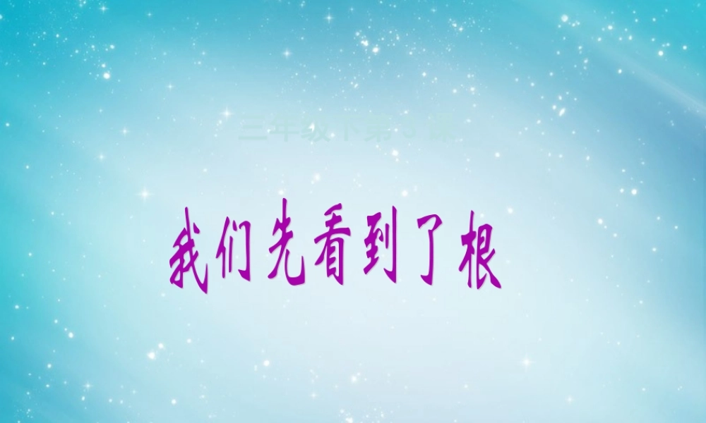 三年级自然与科学下册 我们先看到了根课件2 人教版