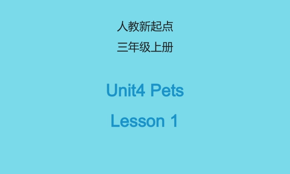 三年级英语上册 Unit 4 Pets（Lesson 1）课件 人教新起点-人教新起点小学三年级上册英语课件