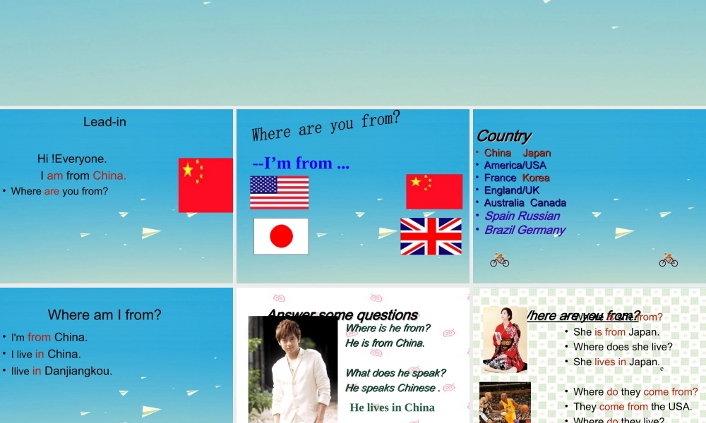 三年级英语下册 Lesson C I'm from the USA课件1 川教版（三起）-川教版小学三年级下册英语课件