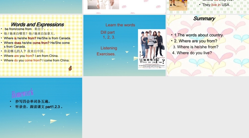 三年级英语下册 Lesson C I'm from the USA课件1 川教版（三起）-川教版小学三年级下册英语课件