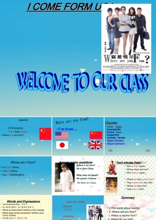 三年级英语下册 Lesson C I'm from the USA课件1 川教版（三起）-川教版小学三年级下册英语课件