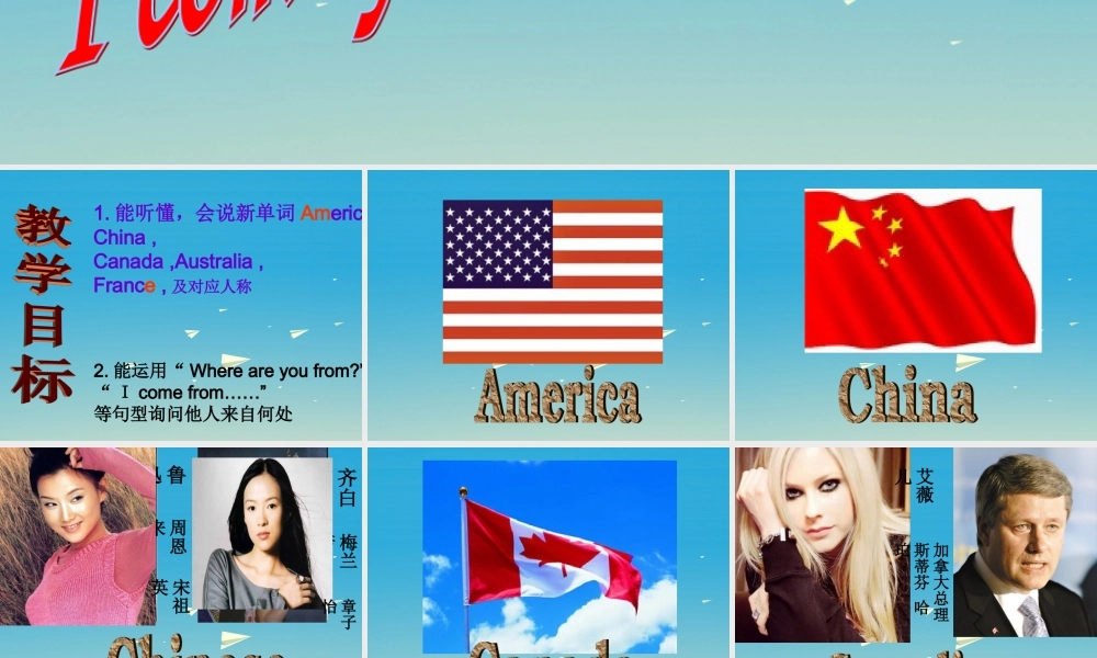 三年级英语下册 Lesson C I'm from the USA课件2 川教版（三起）-川教版小学三年级下册英语课件