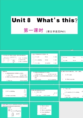 三年级英语上册 Unit 8 What's this第一课时作业课件 湘少版（三起）-湘少版小学三年级上册英语课件