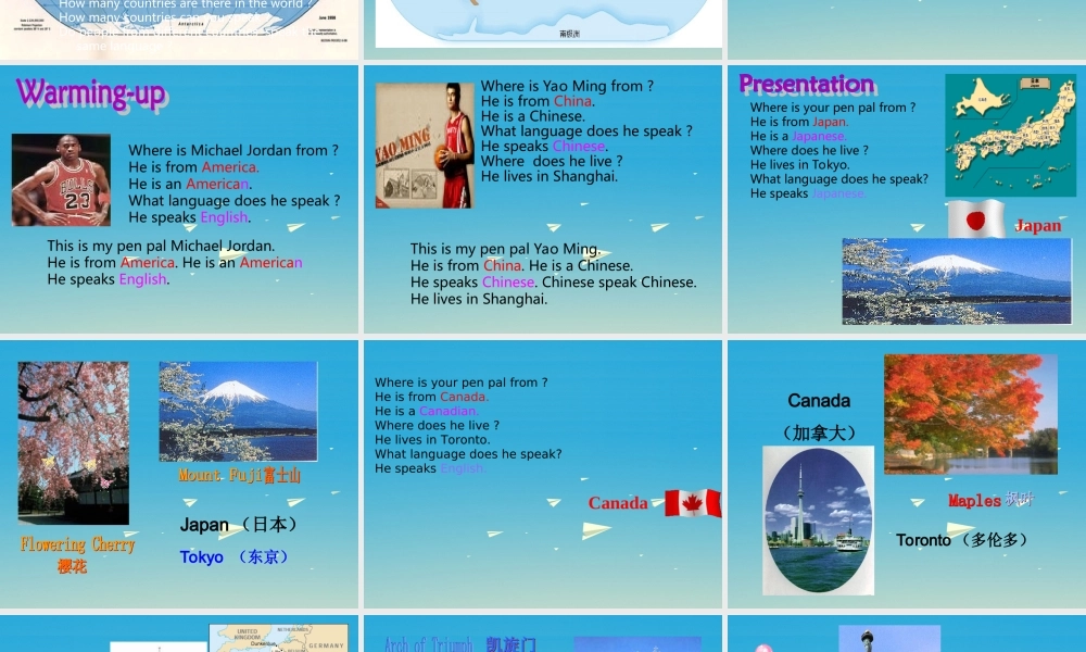 三年级英语下册 Lesson C I'm from the USA课件3 川教版（三起）-川教版小学三年级下册英语课件