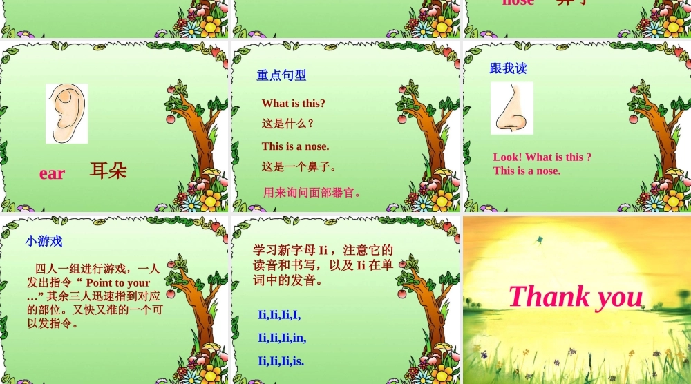 三年级英语上册 Unit 9 This is a nose课件 湘少版-湘少版小学三年级上册英语课件