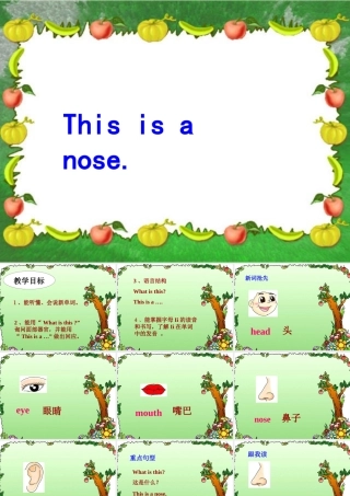 三年级英语上册 Unit 9 This is a nose课件 湘少版-湘少版小学三年级上册英语课件