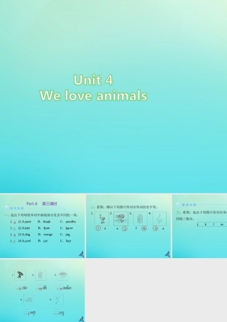 三年级英语上册 Unit 4 We love animals Part A（第3课时）练习课件 人教PEP版-人教PEP小学三年级上册英语课件