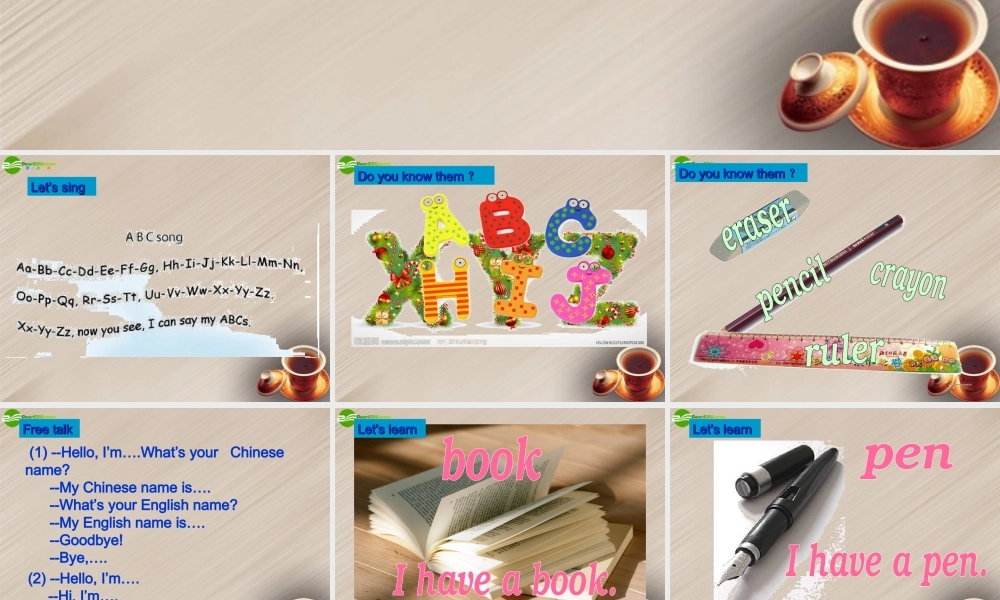 三年级英语上册 Unit1 Hello! 第五课时课件 人教PEP