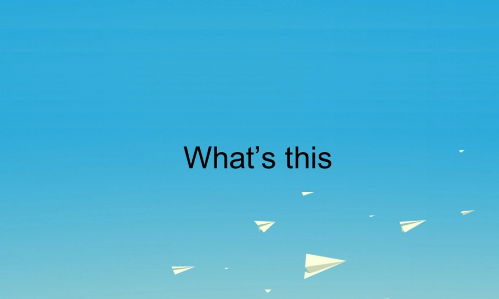 三年级英语下册 Lesson E What's this课件1 川教版（三起）-川教版小学三年级下册英语课件