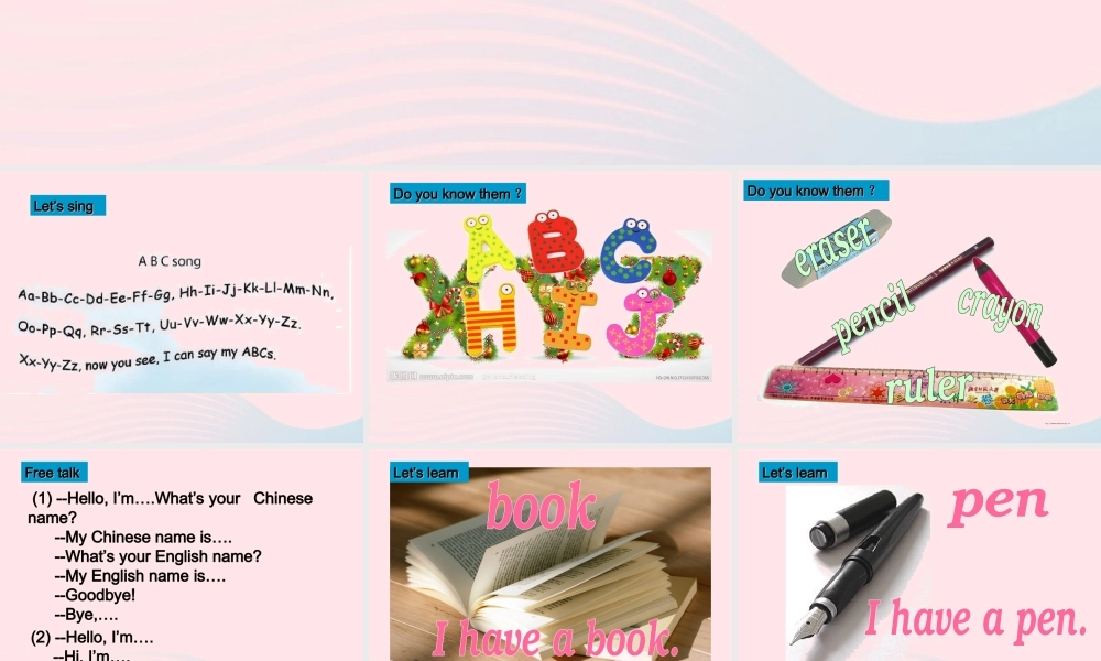 三年级英语上册 Unit1 Hello第五课时课件 人教PEP-人教PEP小学三年级上册英语课件