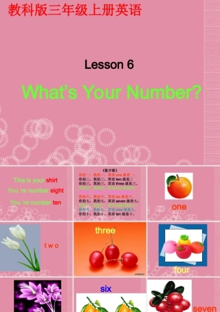 三年级英语上册 Unit 6课件 教科版