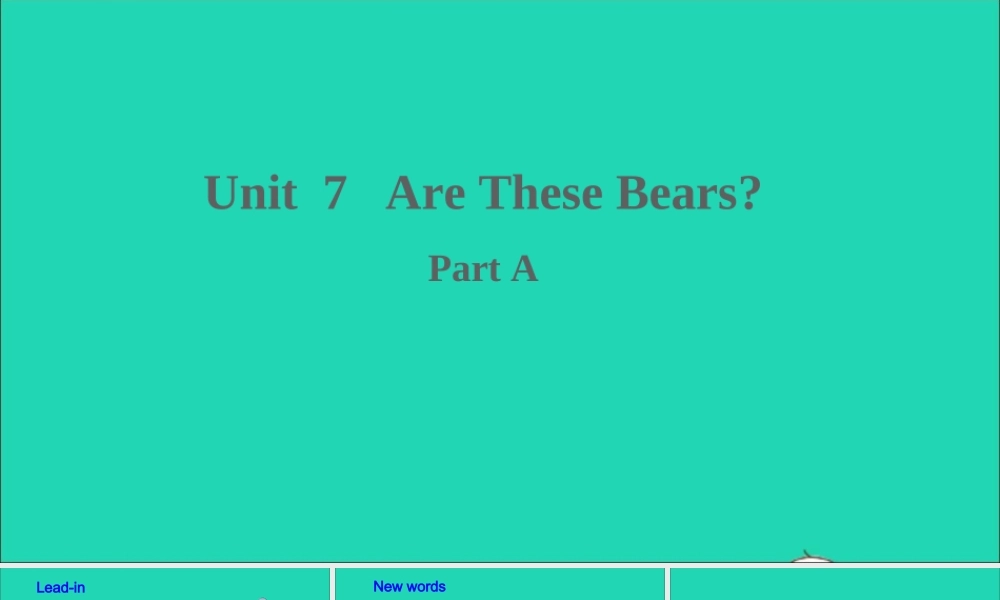 三年级英语上册 Unit 7 Are these bears part A课件+素材 陕旅版（三起）