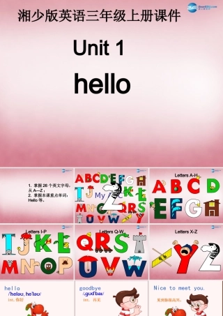 三年级英语上册 Unit1 Hello课件3 （新版）湘少版