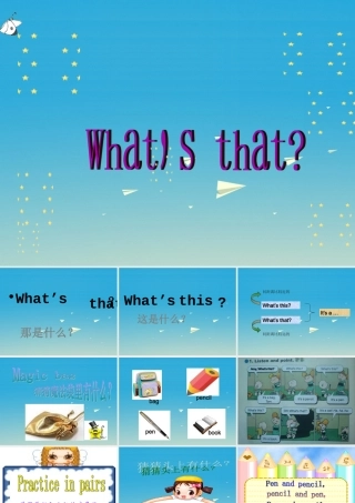 三年级英语下册 Lesson F What's that课件1 川教版（三起）-川教版小学三年级下册英语课件