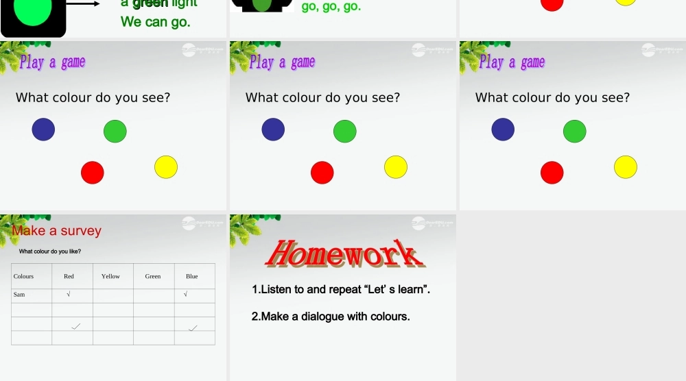 三年级英语上册 Unit2 Colours 第二课时课件 人教PEP