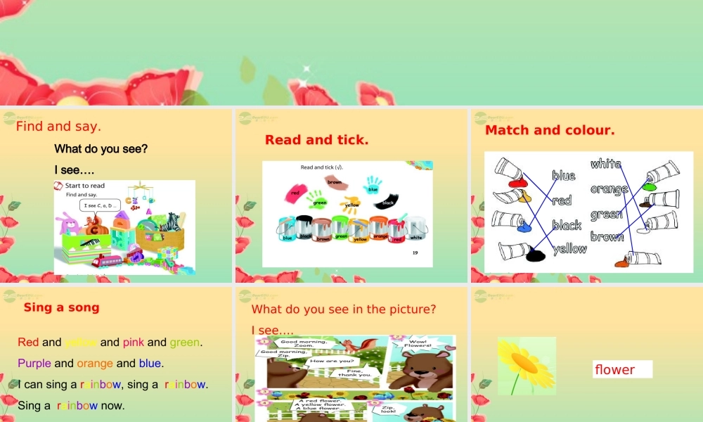 三年级英语上册 Unit2 Colours 第六课时课件 人教PEP