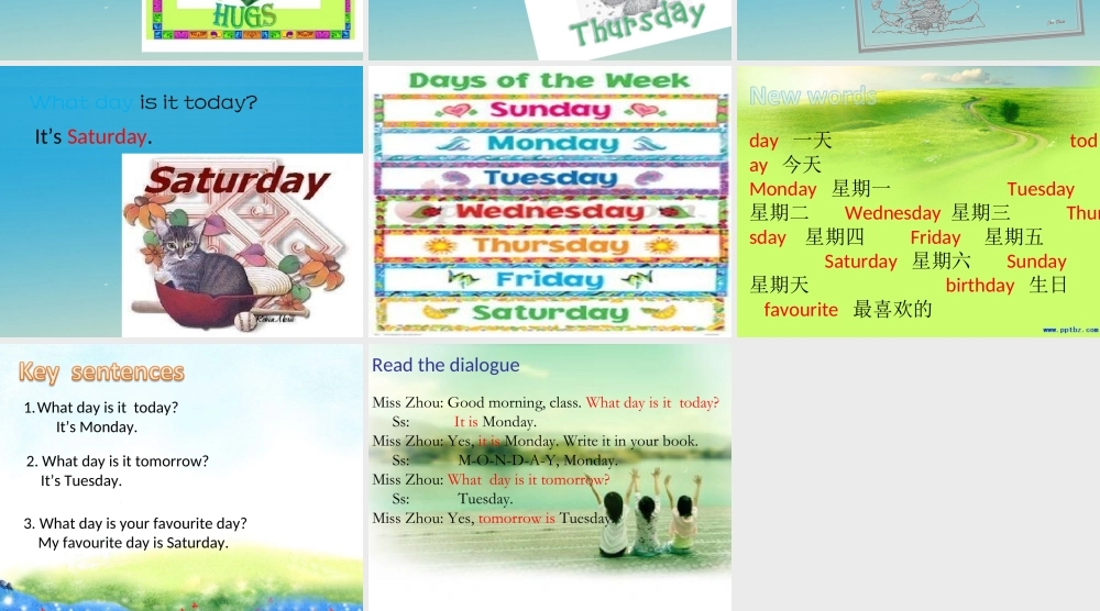 三年级英语下册 Lesson H What day is today课件1 川教版（三起）-川教版小学三年级下册英语课件