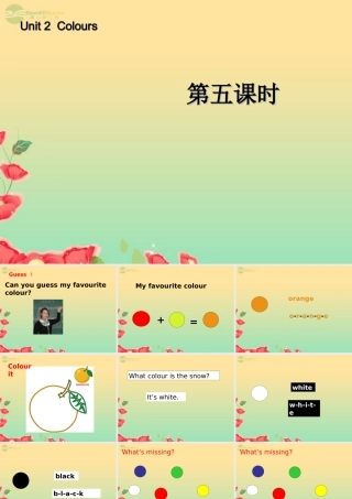 三年级英语上册 Unit2 Colours 第五课时课件 人教PEP