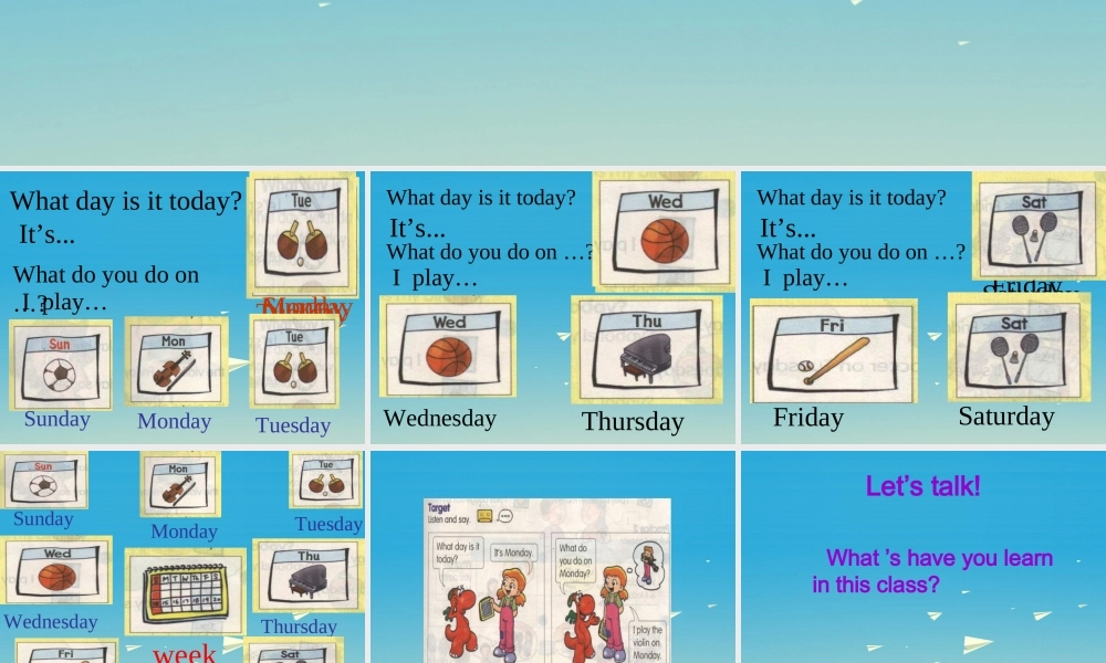 三年级英语下册 Lesson H What day is today课件5 川教版（三起）-川教版小学三年级下册英语课件